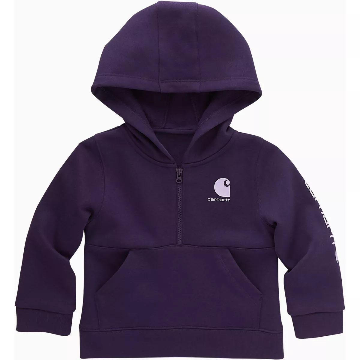 Carhartt Girls' 3T Crown Jewel Long Sleeve Lightweight Half-Zip Hooded Sweatshirt