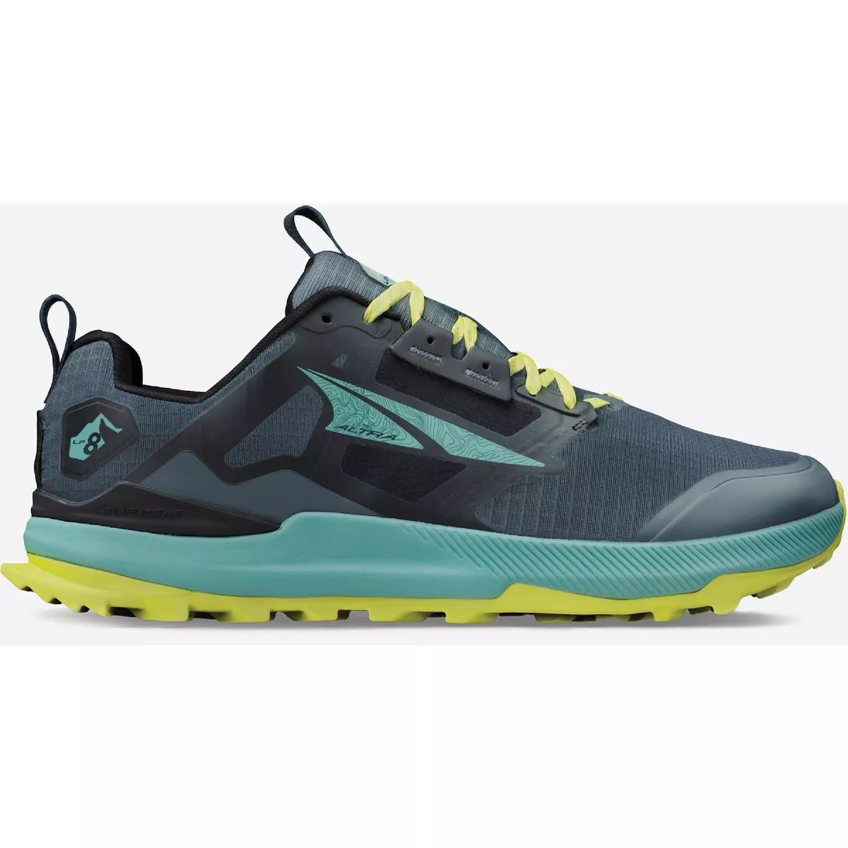 Altra Men's Size 16 Lone Peak 8 Black/Green Running Shoe