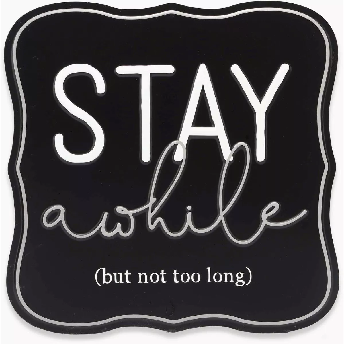 Open Road Brands 12x12 Metal Sign "Stay Awhile"