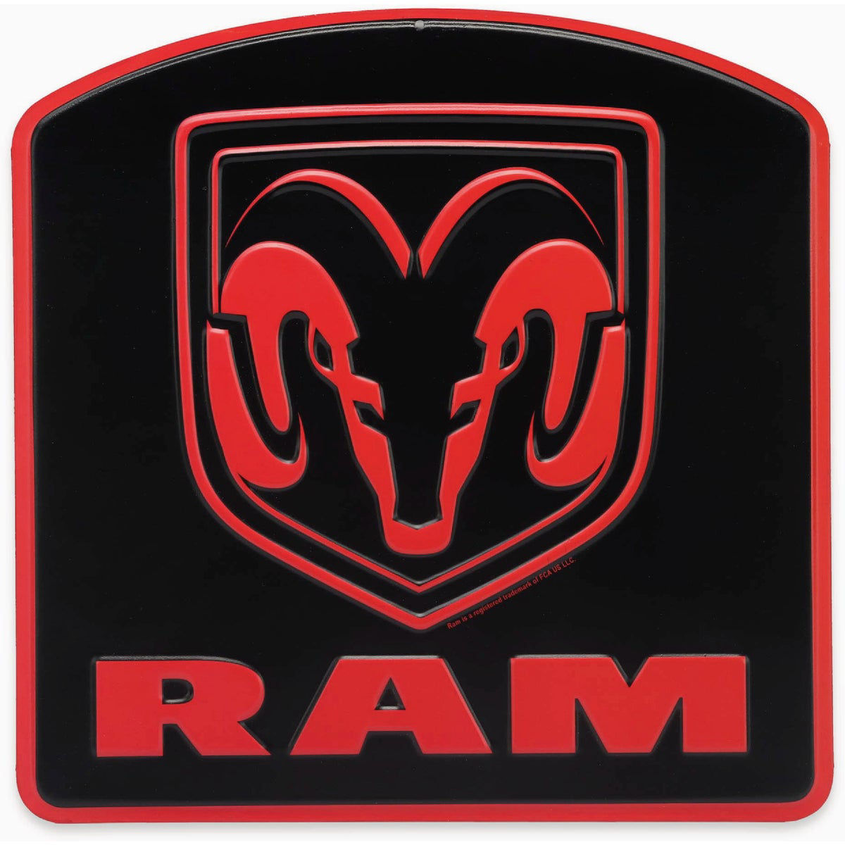 Open Road Brands Ram Rule the Road Round Metal Sign