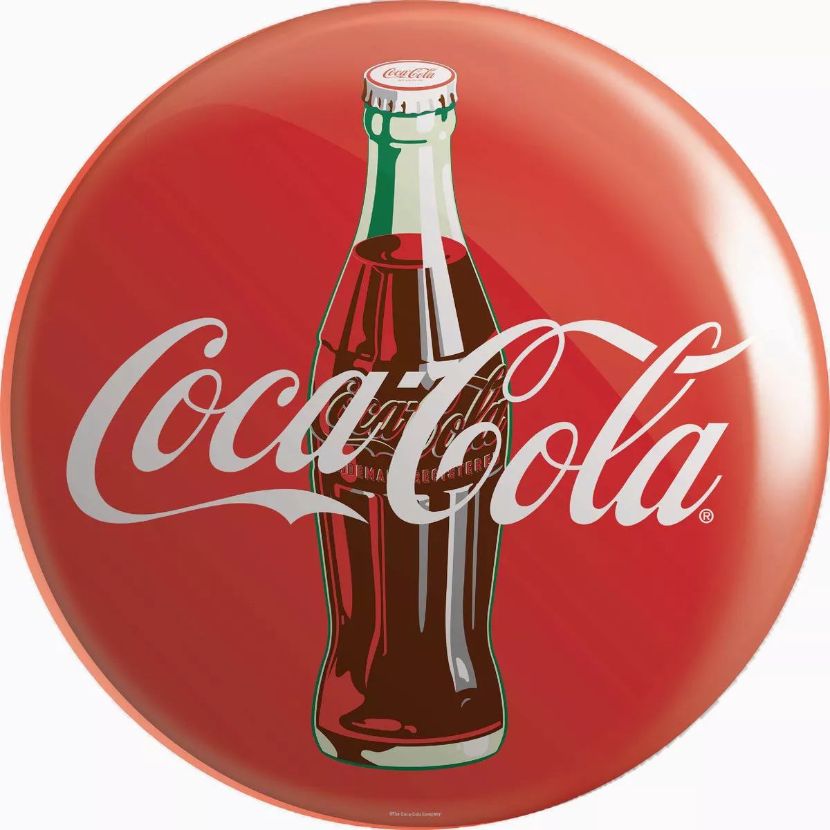 Coca Cola 14x14 Metal Button "Gloss Coca Cola"-