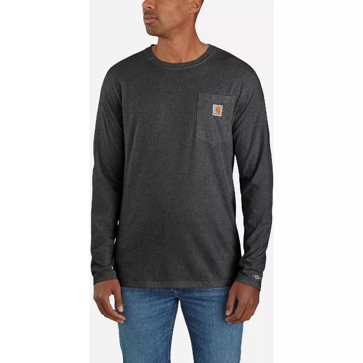 Carhartt Force S Regular Carbon Heather Long-Sleeve Pocket T-Shirt, Relaxed Fit - photo 2