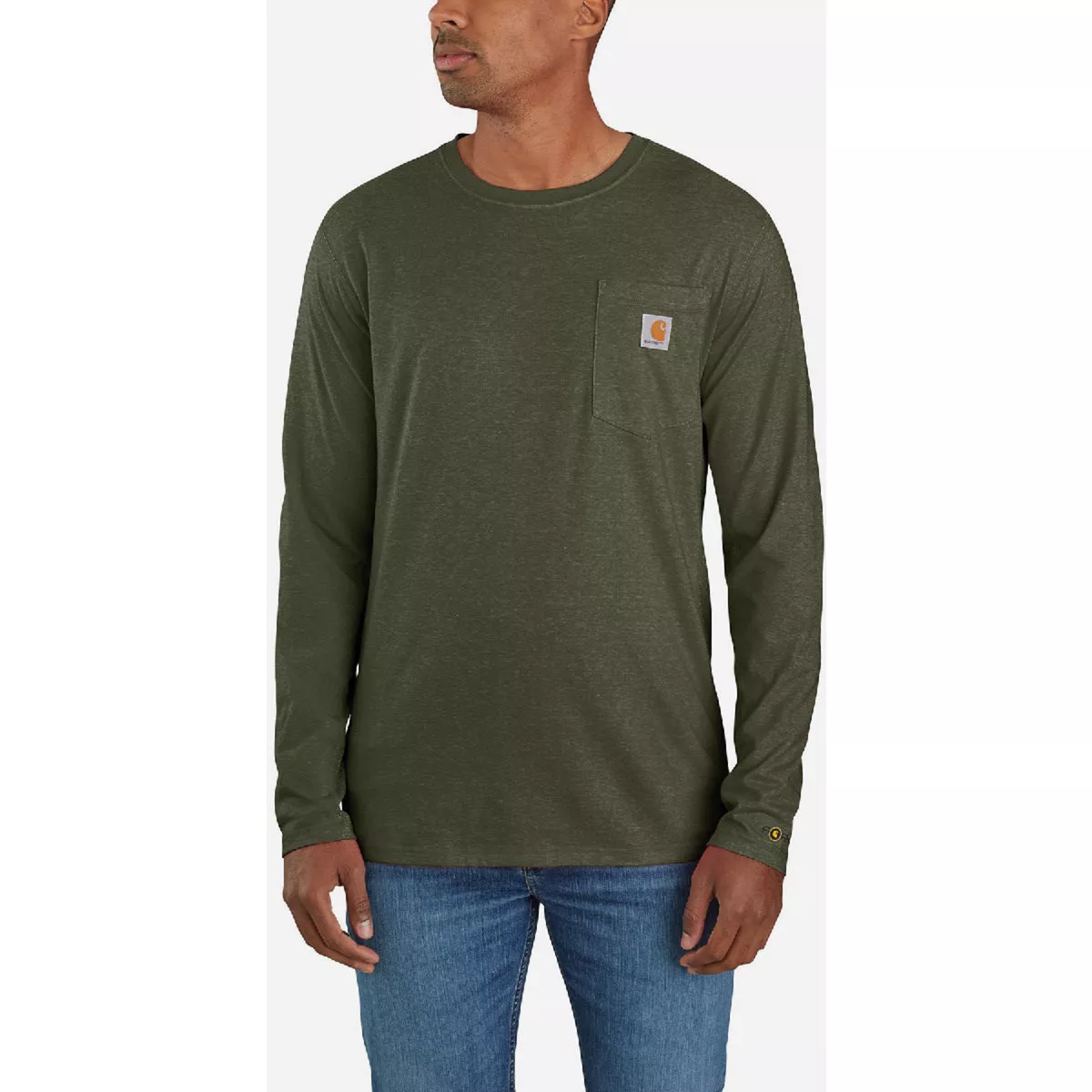 Carhartt Force L Tall Basil Heather Long-Sleeve Pocket T-Shirt, Relaxed Fit - photo 3