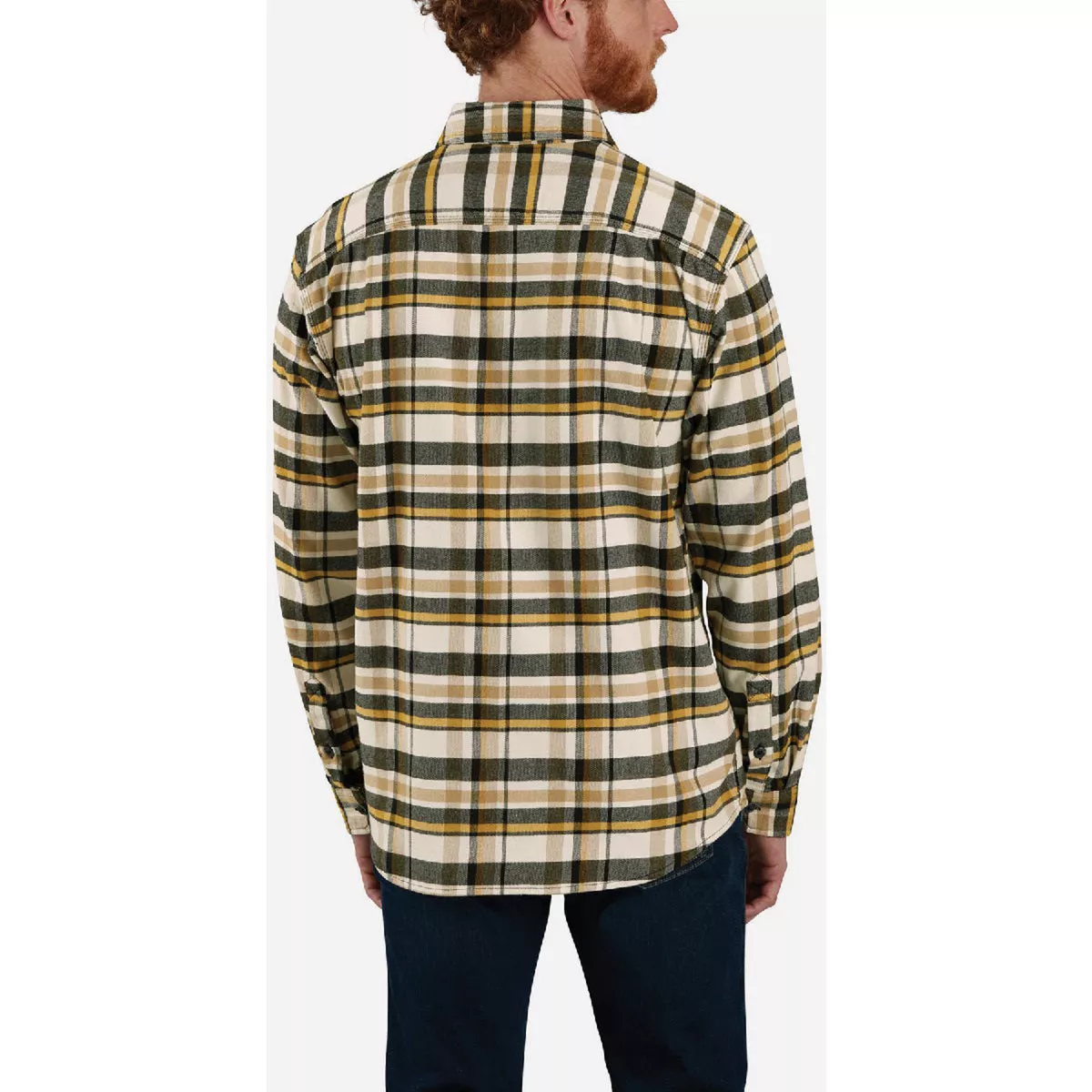 Carhartt Rugged Flex Men's L Regular Malt Midweight Flannel Long-Sleeve Plaid Button Down Shirt, Relaxed Fit - photo 3