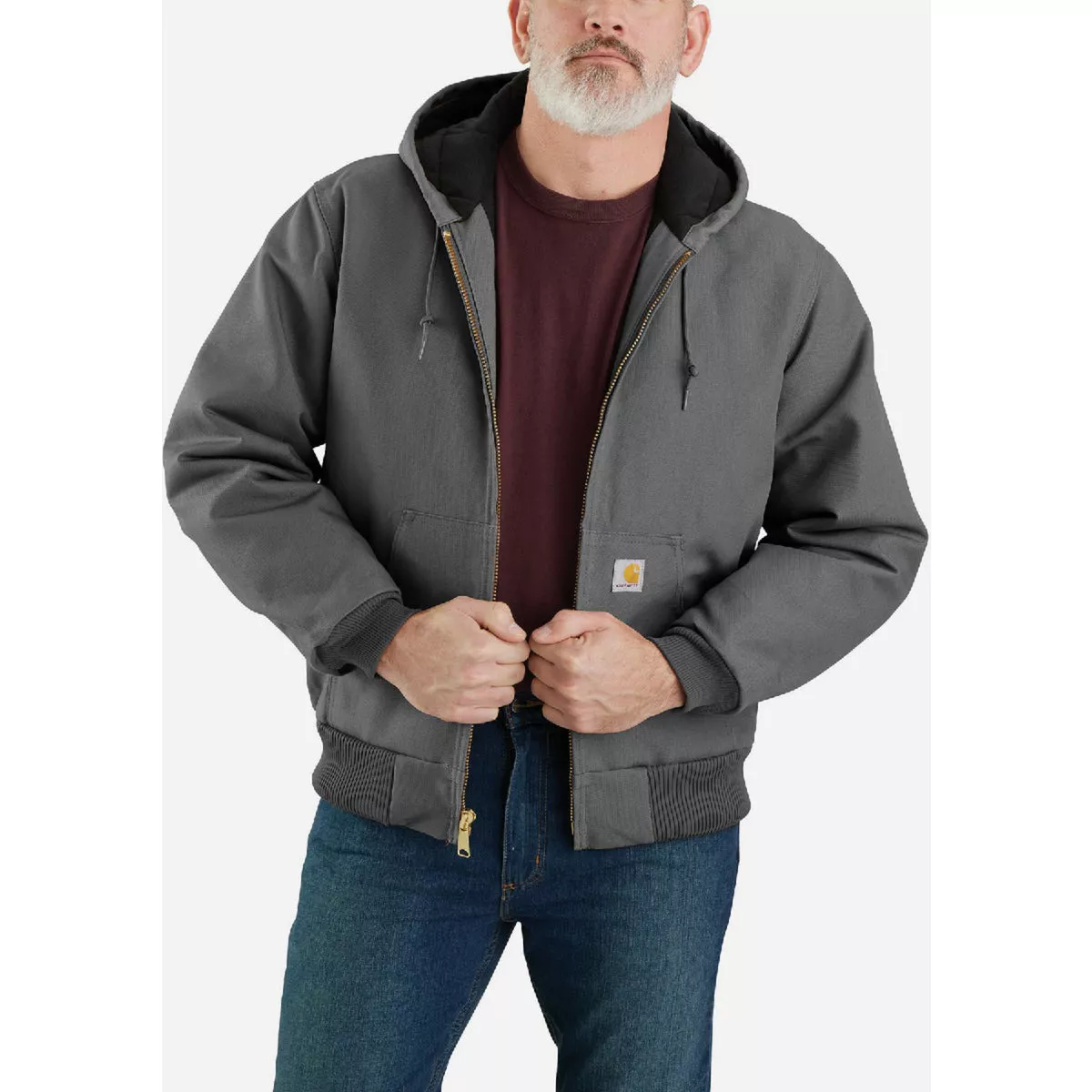 Carhartt Men's S Regular Gravel Firm Duck Flannel-Lined Active Jac, Relaxed Fit - photo 2