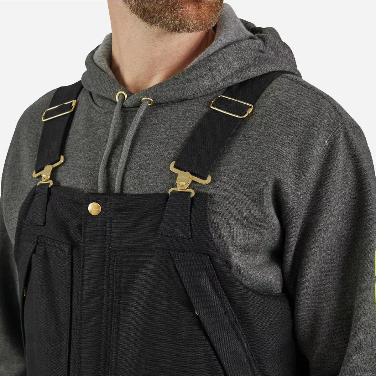 Carhartt Men's M Short Black Firm Duck Insulated Biberall, Loose Fit - photo 3