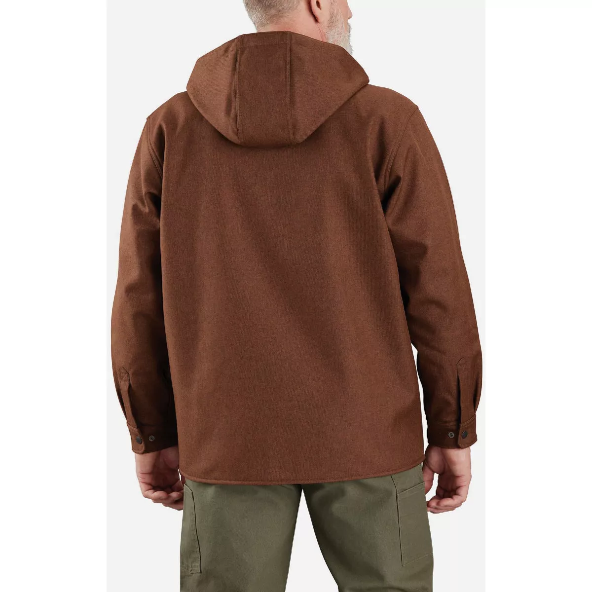 Carhartt Rain Defender Men's S Regular Mocha Heather Heavyweight Hooded Shirt Jacket, Relaxed Fit - photo 3