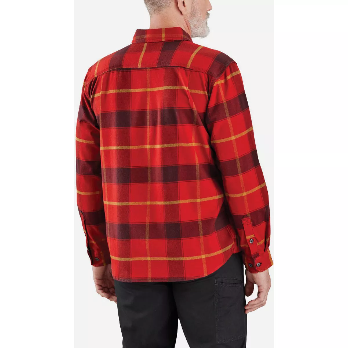 Carhartt Rugged Flex Men's XL Regular Crabapple Midweight Flannel Long-Sleeve Plaid Button Down Shirt, Relaxed Fit - photo 3