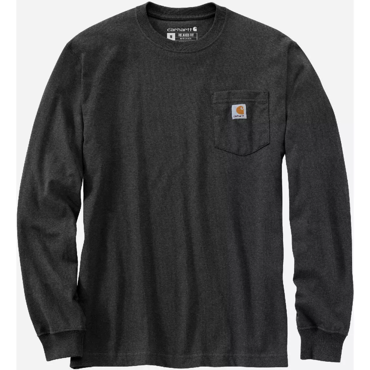 Carhartt Men's 4XL Regular Carbon Heather Heavyweight Long-Sleeve Pocket C Graphic T-Shirt, Relaxed Fit - photo 2