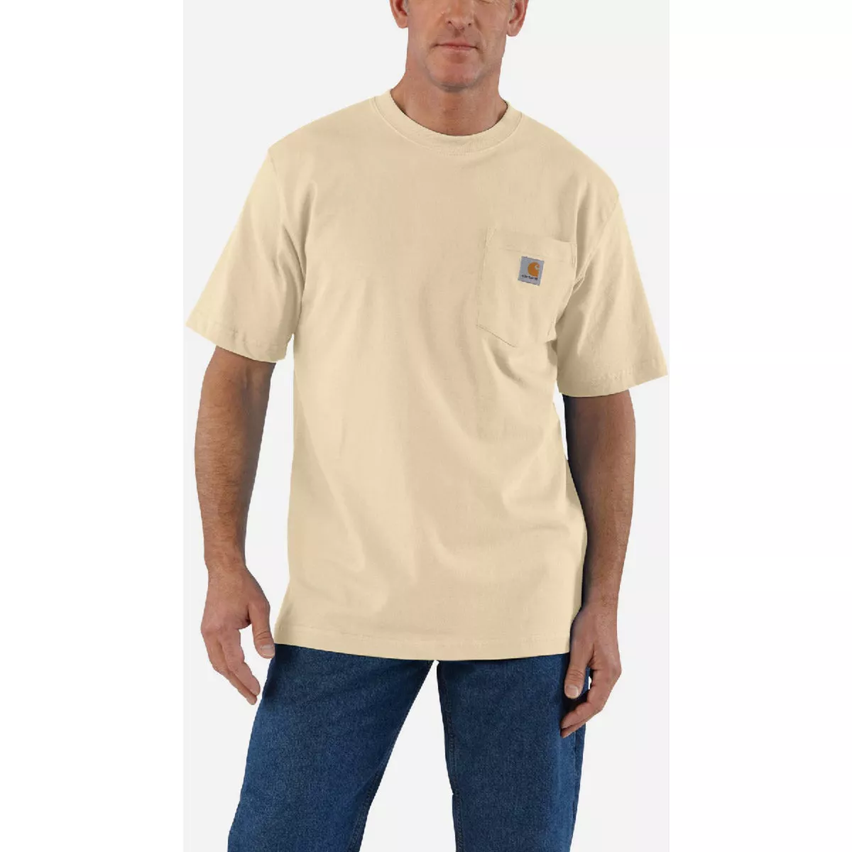 Carhartt Men's 2XL Regular Oat Milk Heavyweight Short Sleeve Pocket T-Shirt, Loose Fit - photo 2