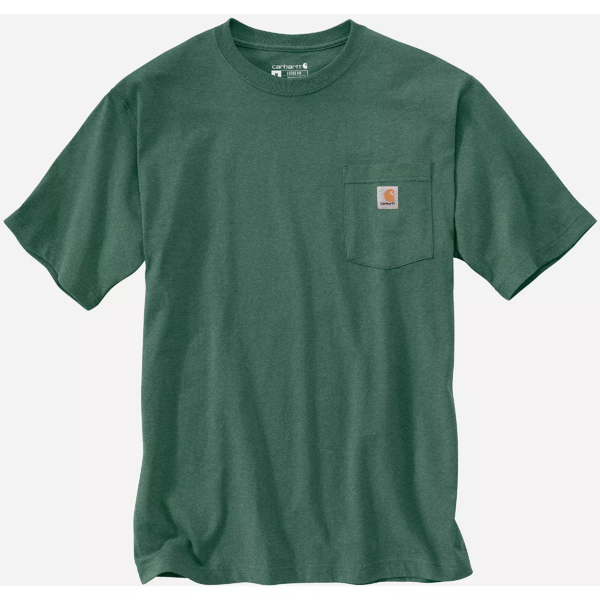 Carhartt Men's L Regular Frosted Balsam Heather Heavyweight Short Sleeve Pocket T-Shirt, Loose Fit
