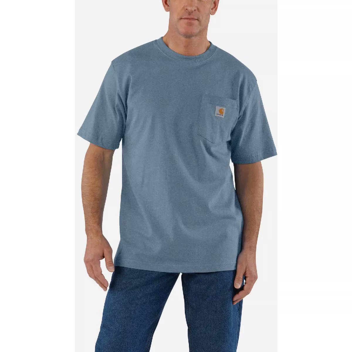 Carhartt Men's L Regular Thundercloud Heather Heavyweight Short Sleeve Pocket T-Shirt, Loose Fit - photo 3