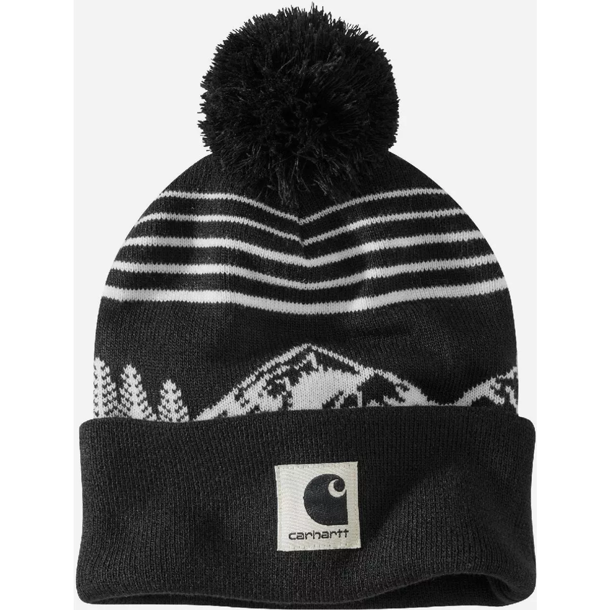 Carhartt Men's Black Knit Pom Mountain Beanie
