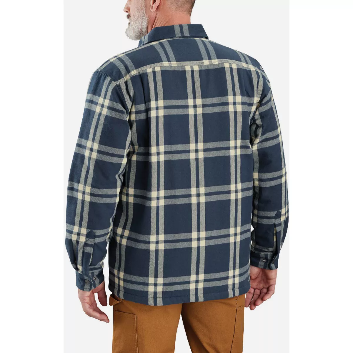 Carhartt Men's S Regular Dark Blue Flannel Sherpa Line Shirt Jac, Relaxed Fit - photo 3