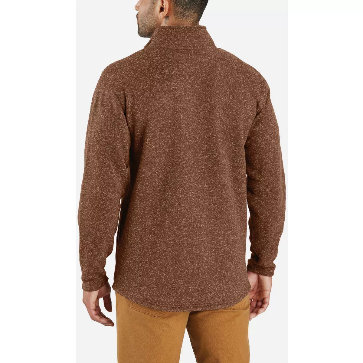Carhartt Men's S Regular Mocha Midweight Quarter-Zip Pocket Sweater Fleece, Relaxed Fit - photo 3