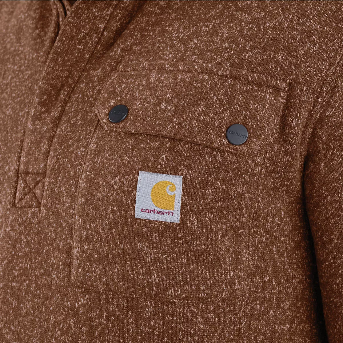 Carhartt Men's S Regular Mocha Midweight Quarter-Zip Pocket Sweater Fleece, Relaxed Fit - photo 2