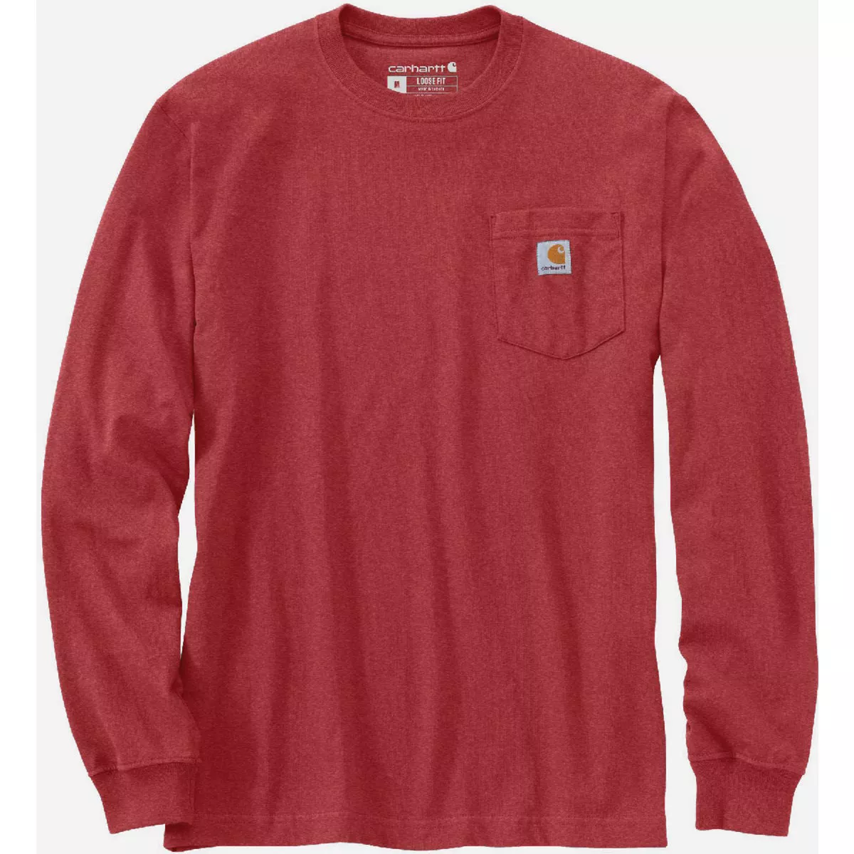 Carhartt Men's M Regular Crabapple Heather Heavyweight Long-Sleeve Pocket C Graphic T-Shirt, Loose Fit - photo 2