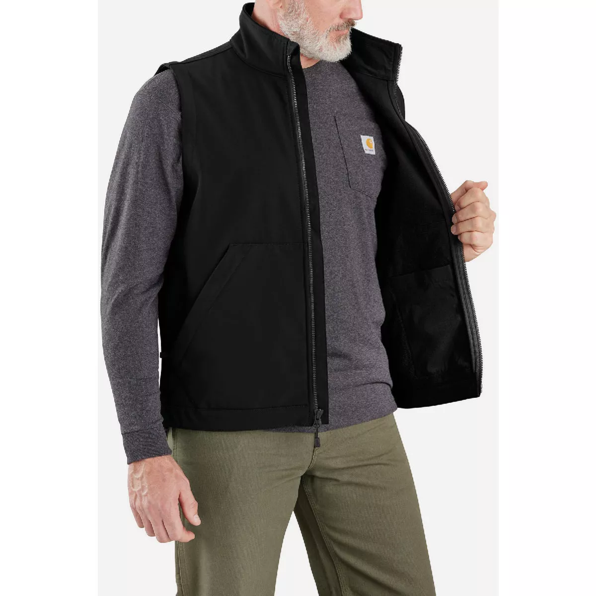 Carhartt Rain Defender Men's M Regular Black Softshell Vest, Relaxed Fit - photo 4