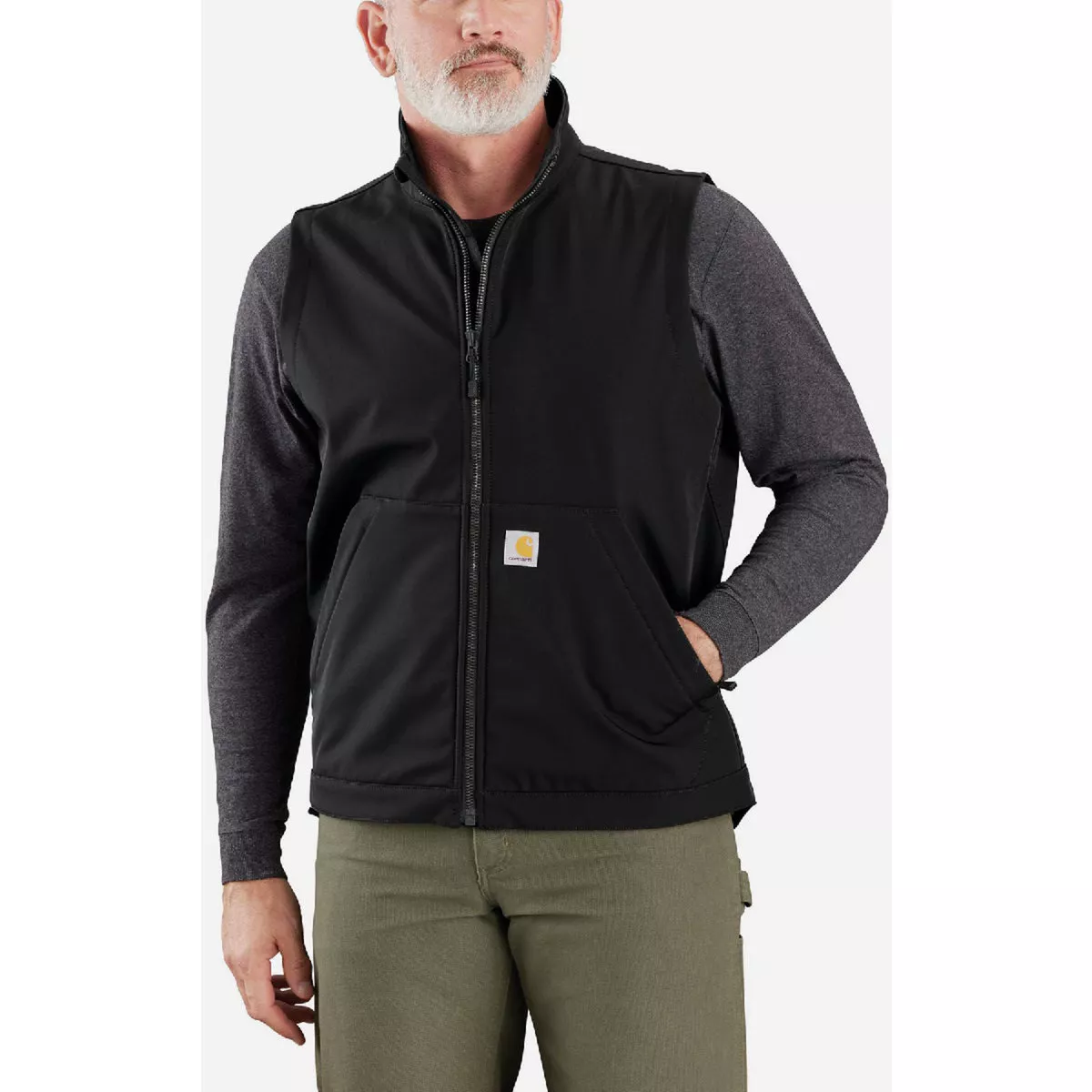 Carhartt Rain Defender Men's S Regular Black Softshell Vest, Relaxed Fit - photo 2
