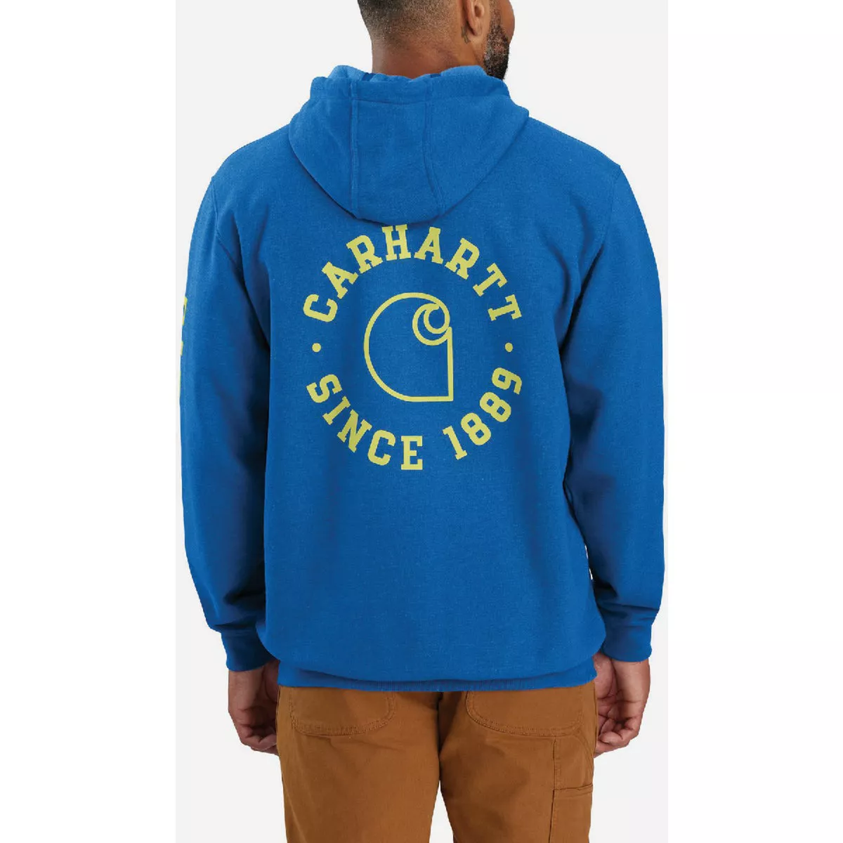 Carhartt Men's L Regular Beacon Blue Heather Midweight 1889 Graphic Pullover Sweatshirt, Loose Fit - photo 2