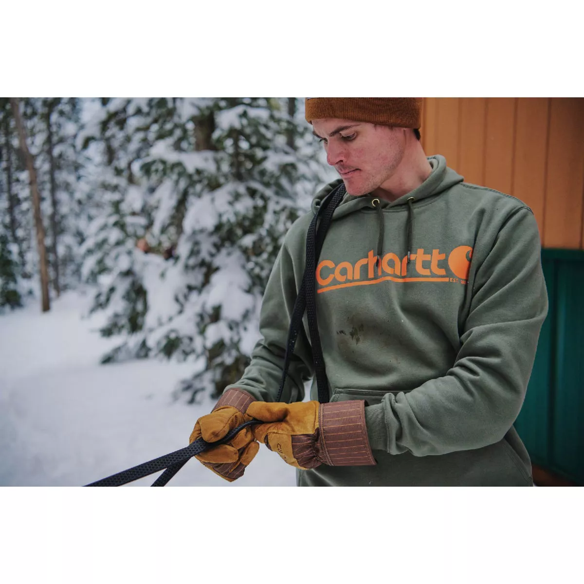 Carhartt Rain Defender Men's S Regular Malt Midweight Logo Graphic Pullover Sweatshirt, Loose Fit - photo 2