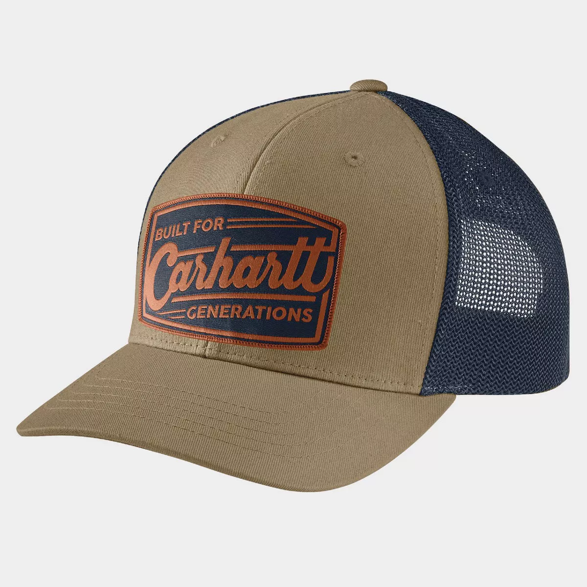 Carhartt Men's Canvas Mesh-Back Built Patch Cap, Dark Khaki