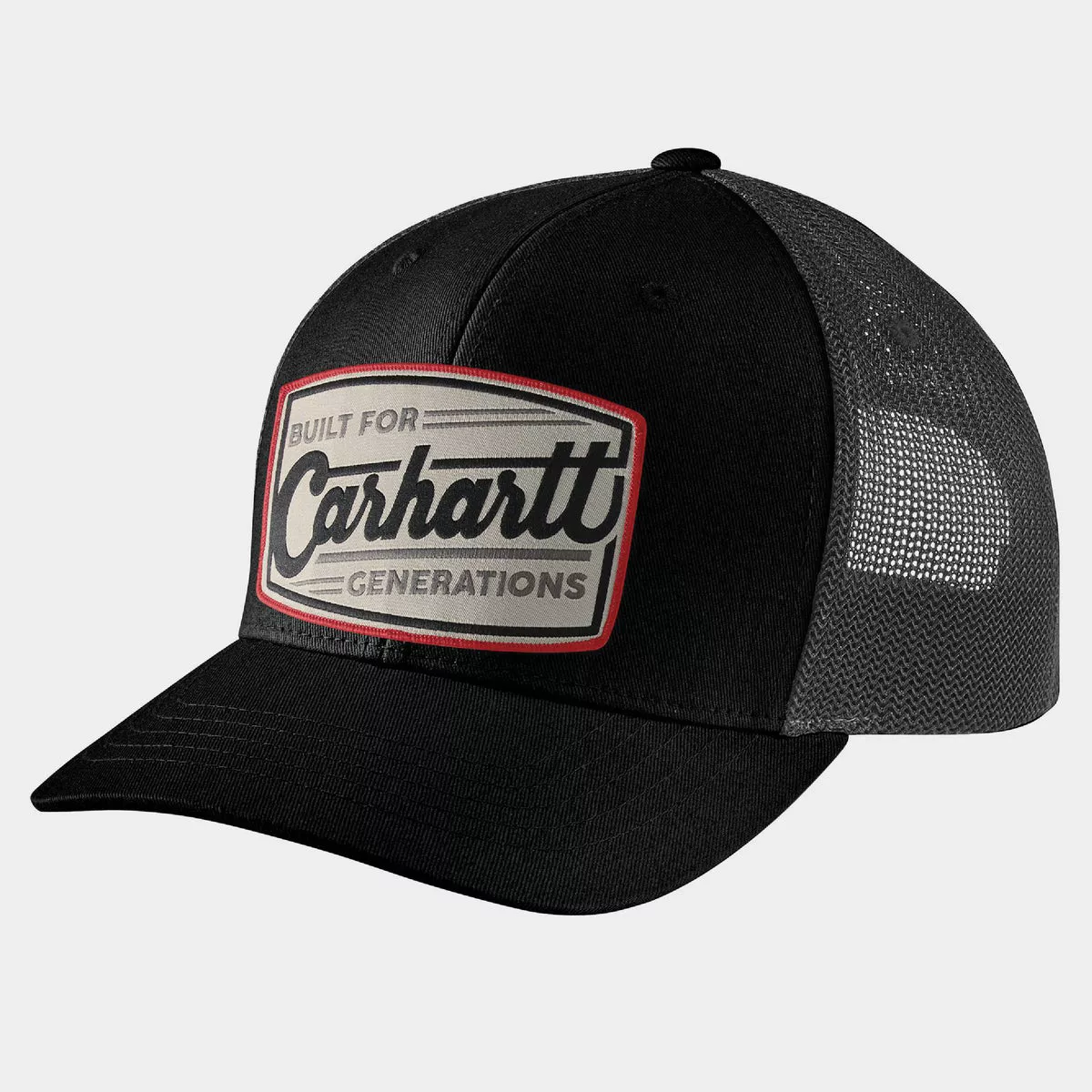 Carhartt Men's Canvas Mesh-Back Built Patch Cap, Black