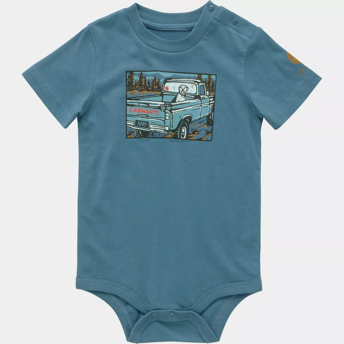 Carhartt 6M Real Teal Truck Graphic Short-Sleeve Bodysuit