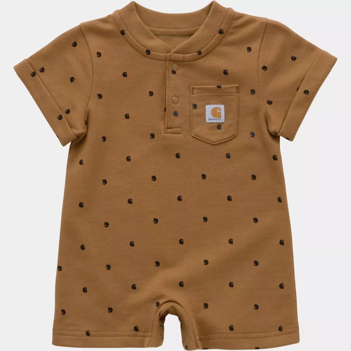 Carhartt 18M Brown Short-Sleeve French Terry Romper