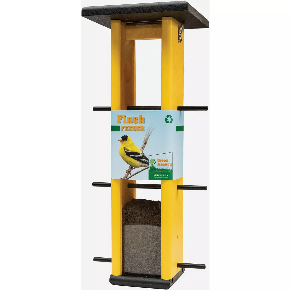 Green Meadow Hanging Finch Feeder with Screen