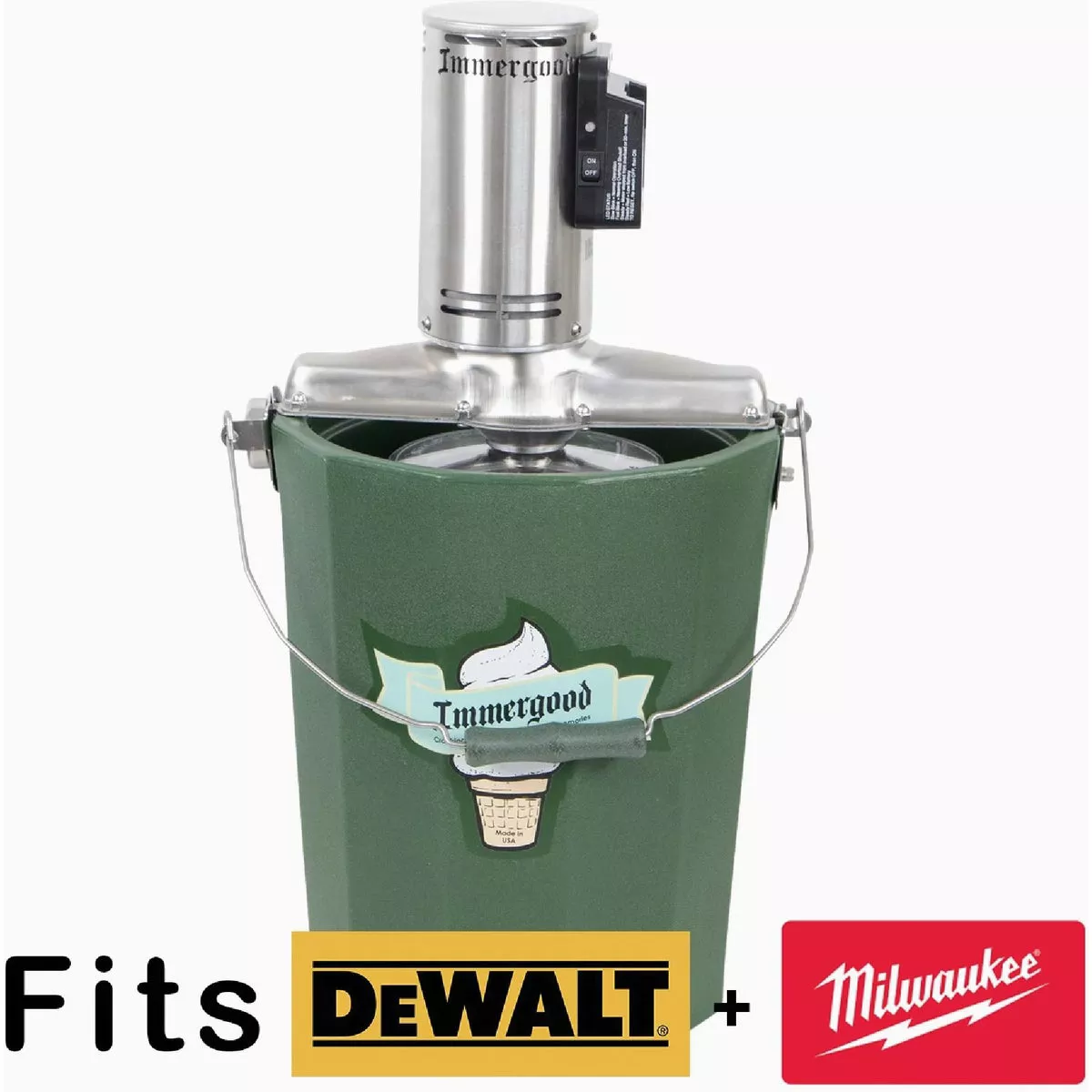 Immergood 6 Qt. Dewalt/Milwaukee Battery Electric Ice Cream Maker