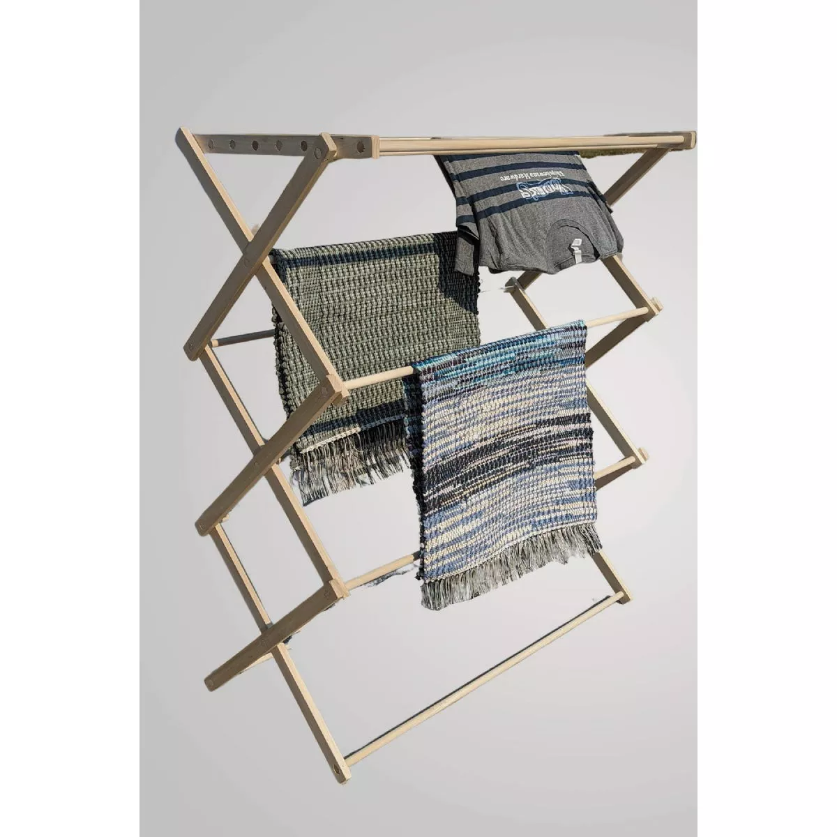 Flowing Creek 48 In. Locally Amish-Made Wooden Clothes Drying Rack With Sweater Rack - photo 3