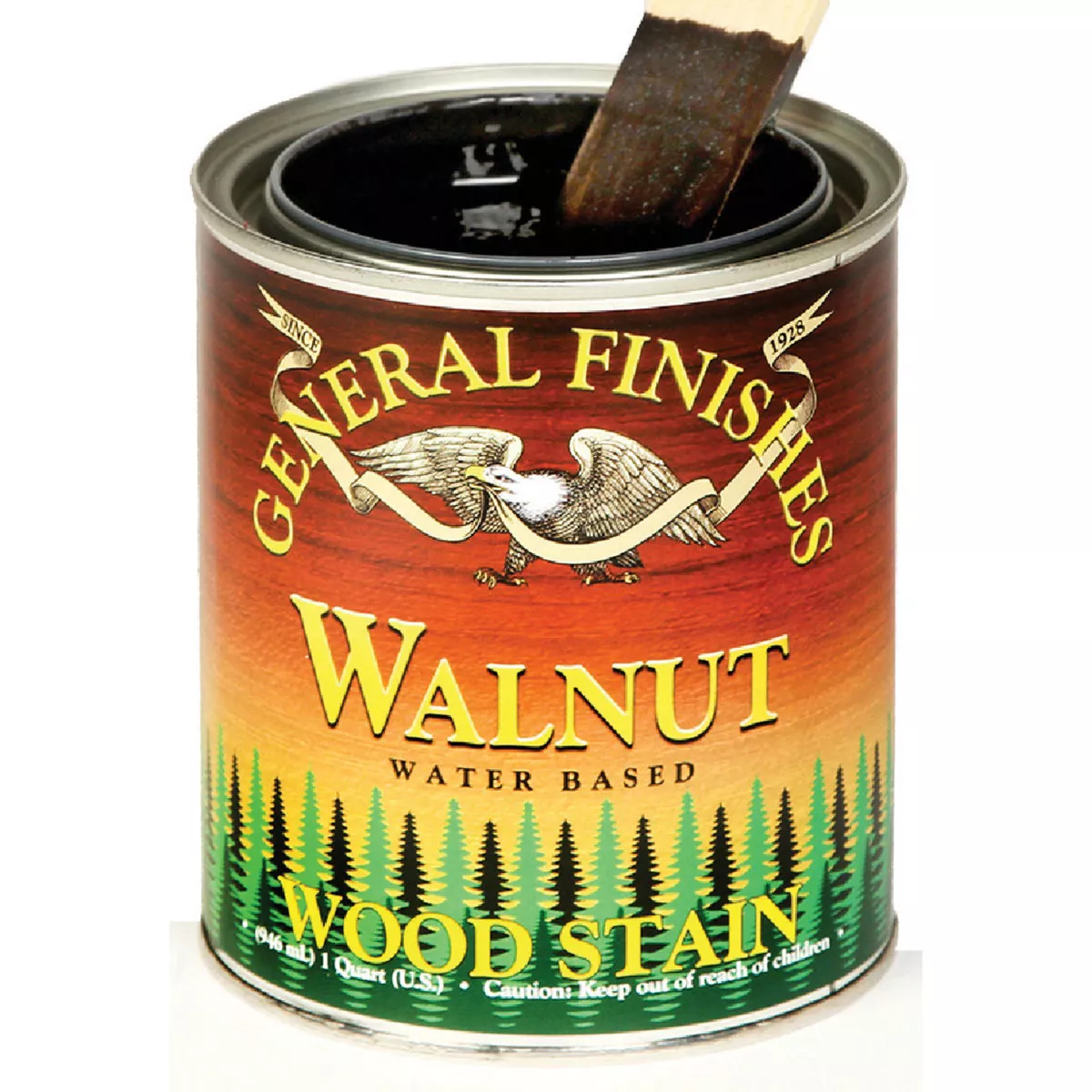 General Finishes Water Based Walnut Interior Stain, 1 Qt., 196-410