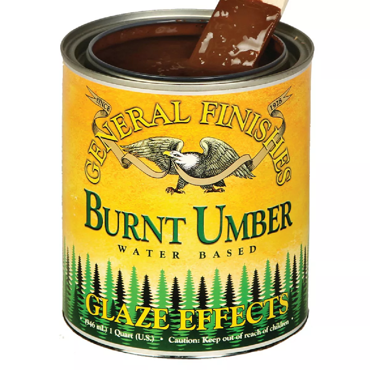 General Finishes Glaze Effects Burnt Umber Decorator Enamel, 1 Qt., 196-572