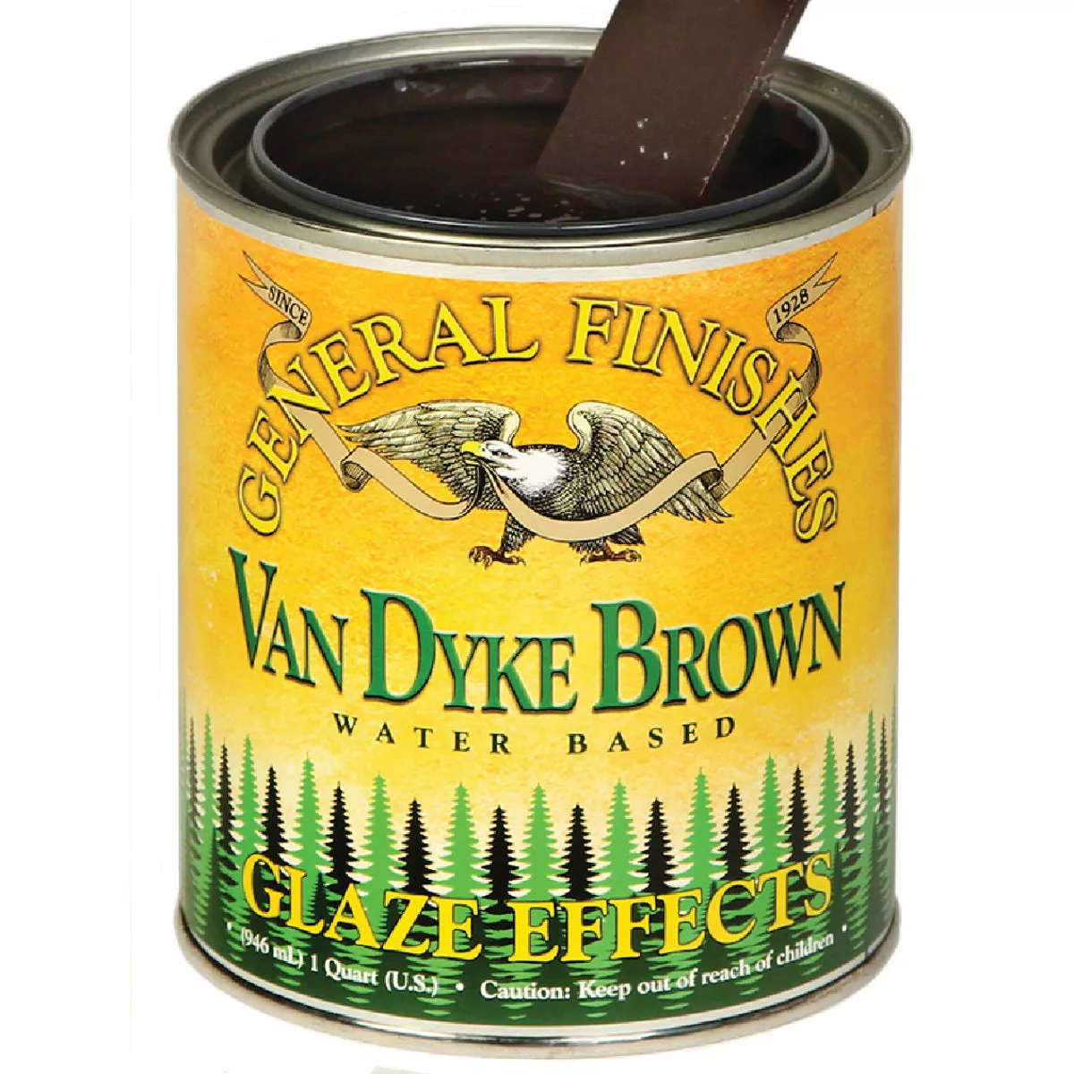 General Finishes Glaze Effects Van Dyke Brown Decorator Enamel, 1 Qt., 196-578