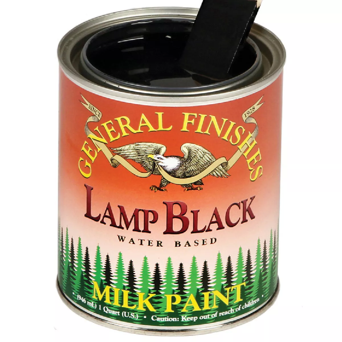 General Finishes Lamp Black Satin Milk Paint, 1 Qt., 195-770