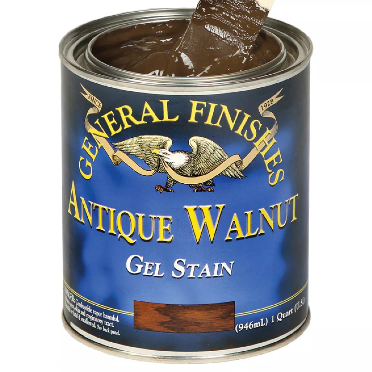 General Finishes Gel Antique Walnut Interior Stain, 1 Qt., 195-927