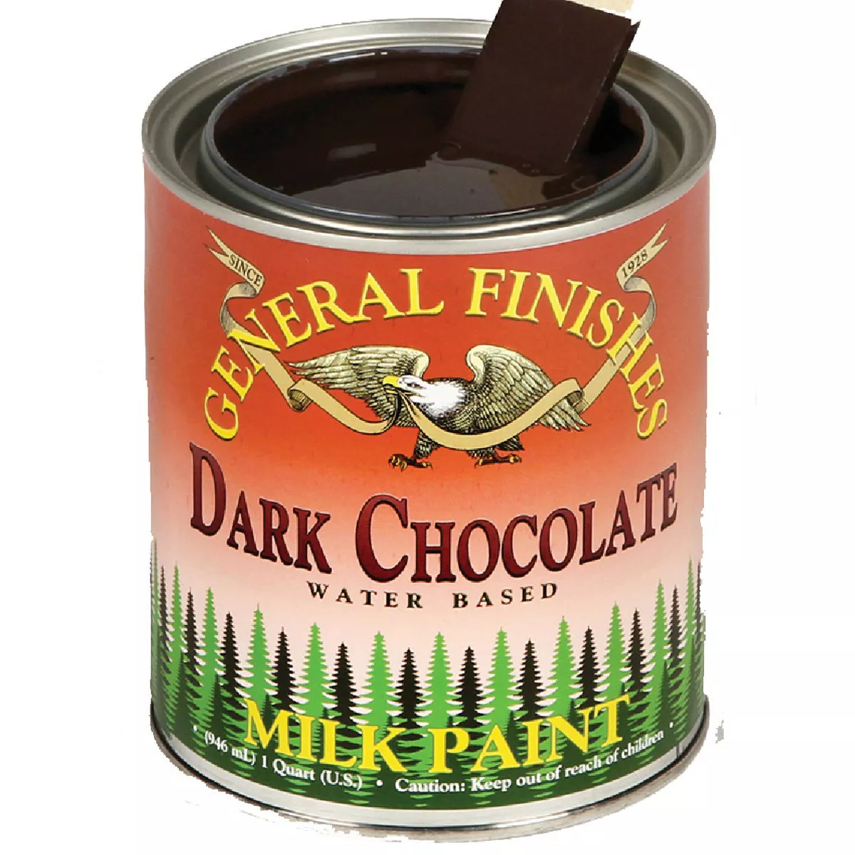 General Finishes Dark Chocolate Satin Milk Paint, 1 Qt., 196-479