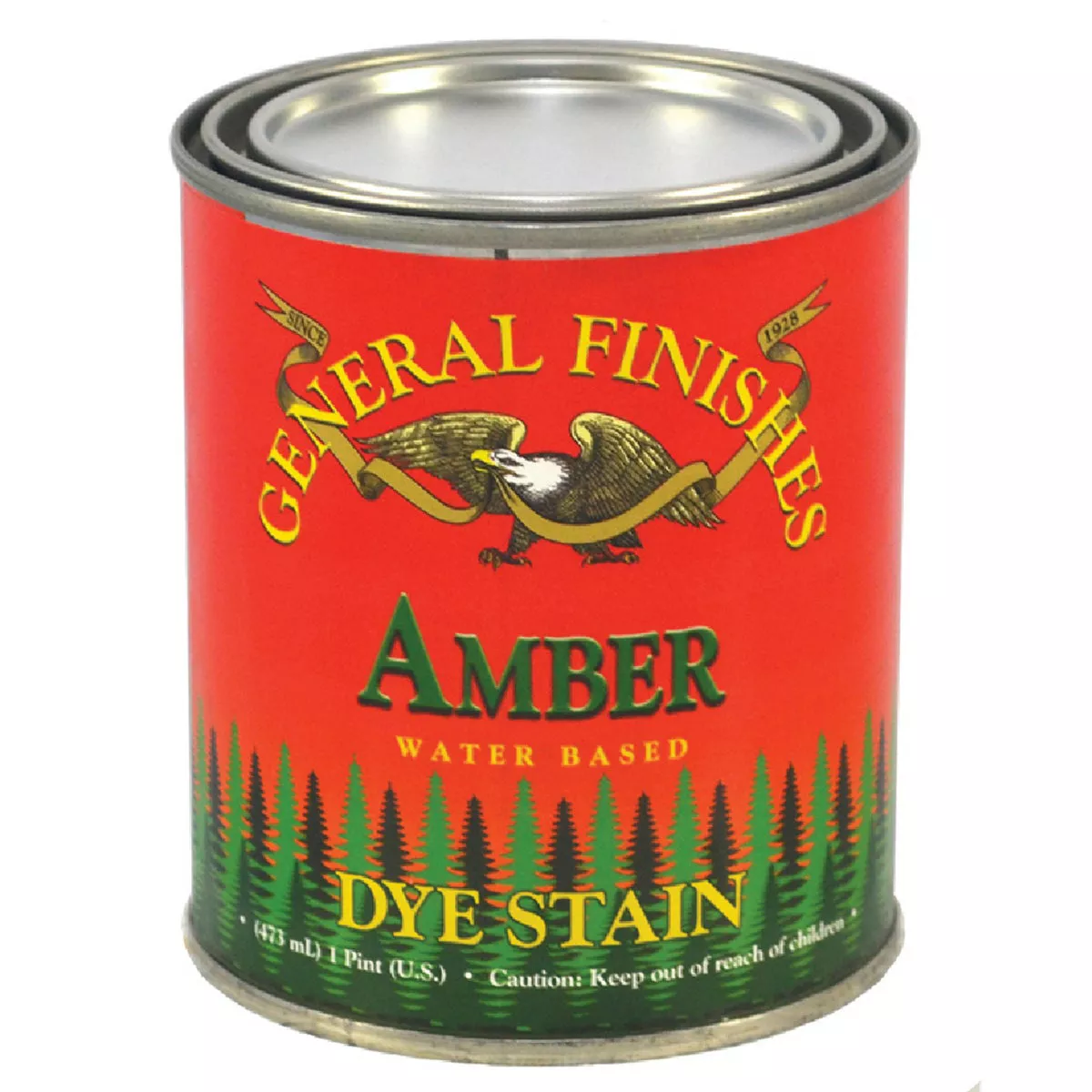 General Finishes Water Based Dye Amber Interior Stain, 1 Pt., 196-418