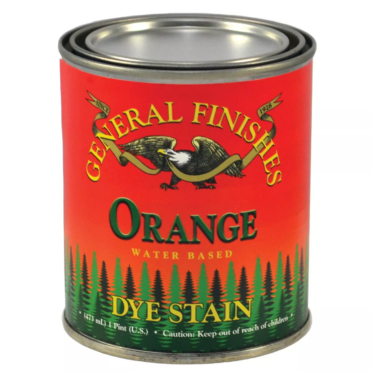 General Finishes Water Based Dye Orange Interior Stain, 1 Pt., 196-448