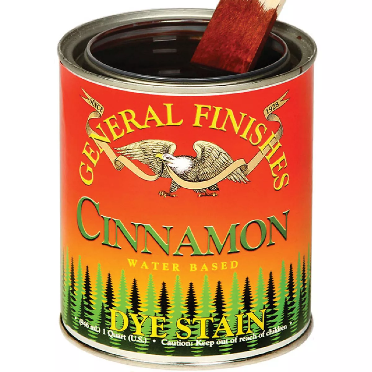 General Finishes Water Based Dye Cinnamon Interior Stain, 1 Qt., 196-425