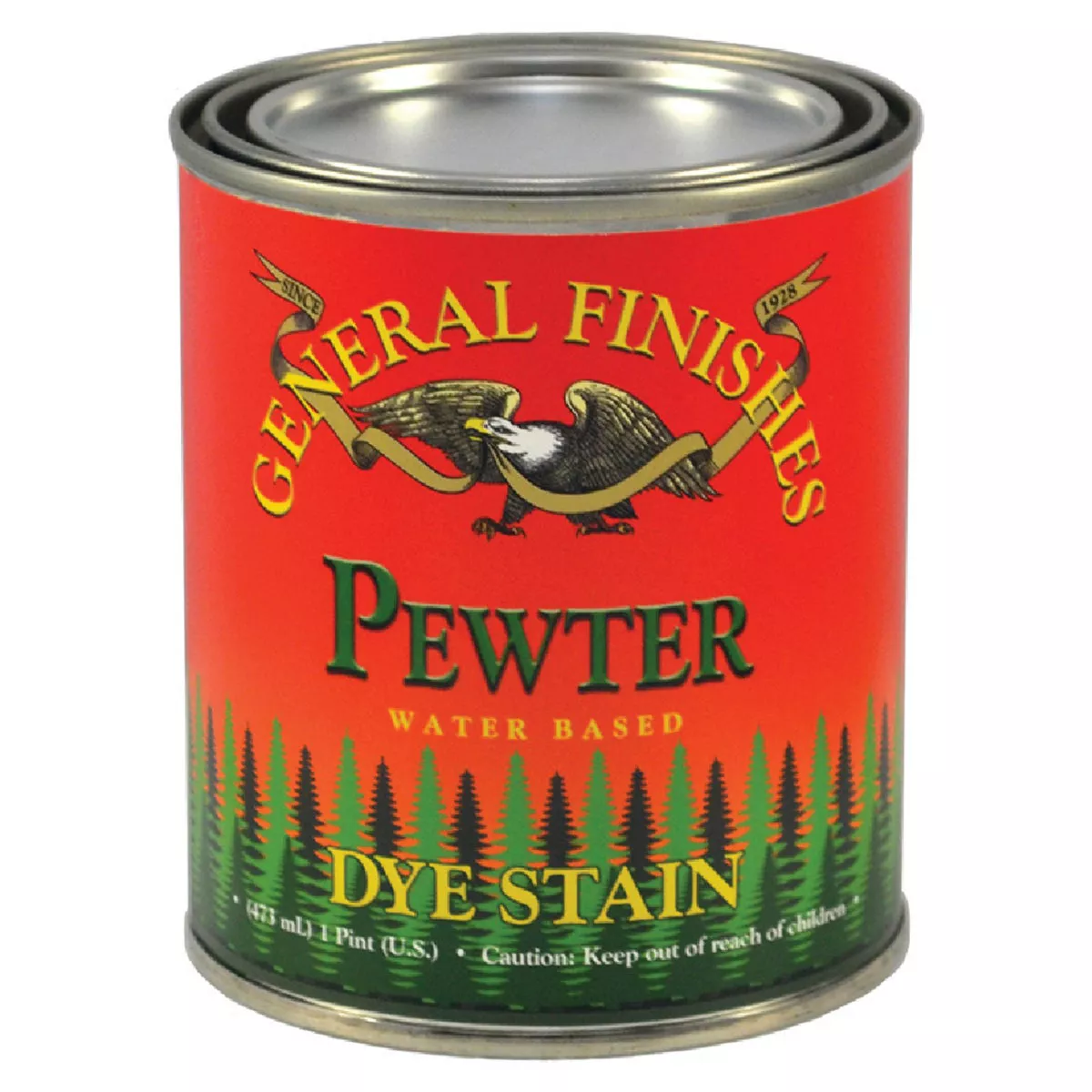 General Finishes Water Based Dye Pewter Interior Stain, 1 Pt., 196-451