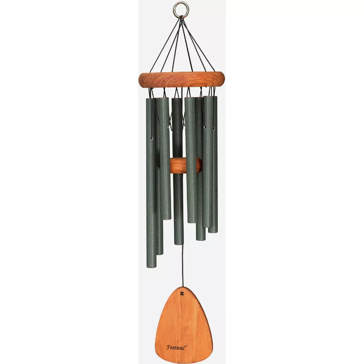 Wind River Festival 24 In. Forest Green 8-Tube Wind Chime-