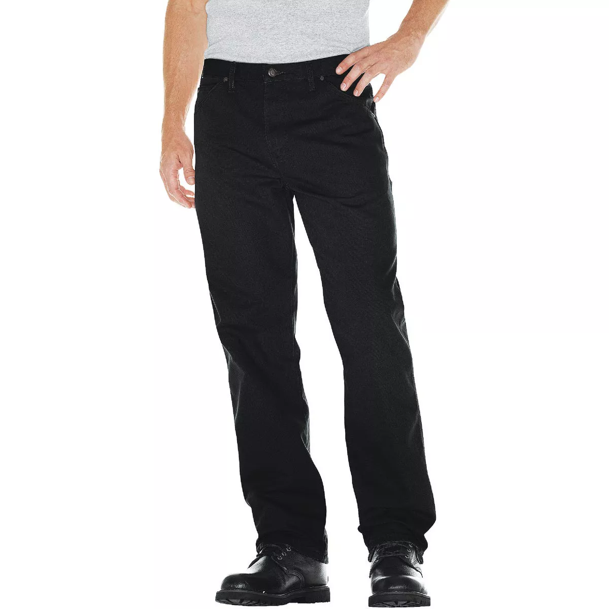 Dickies 38 x 34 Rinsed Black Carpenter Jeans