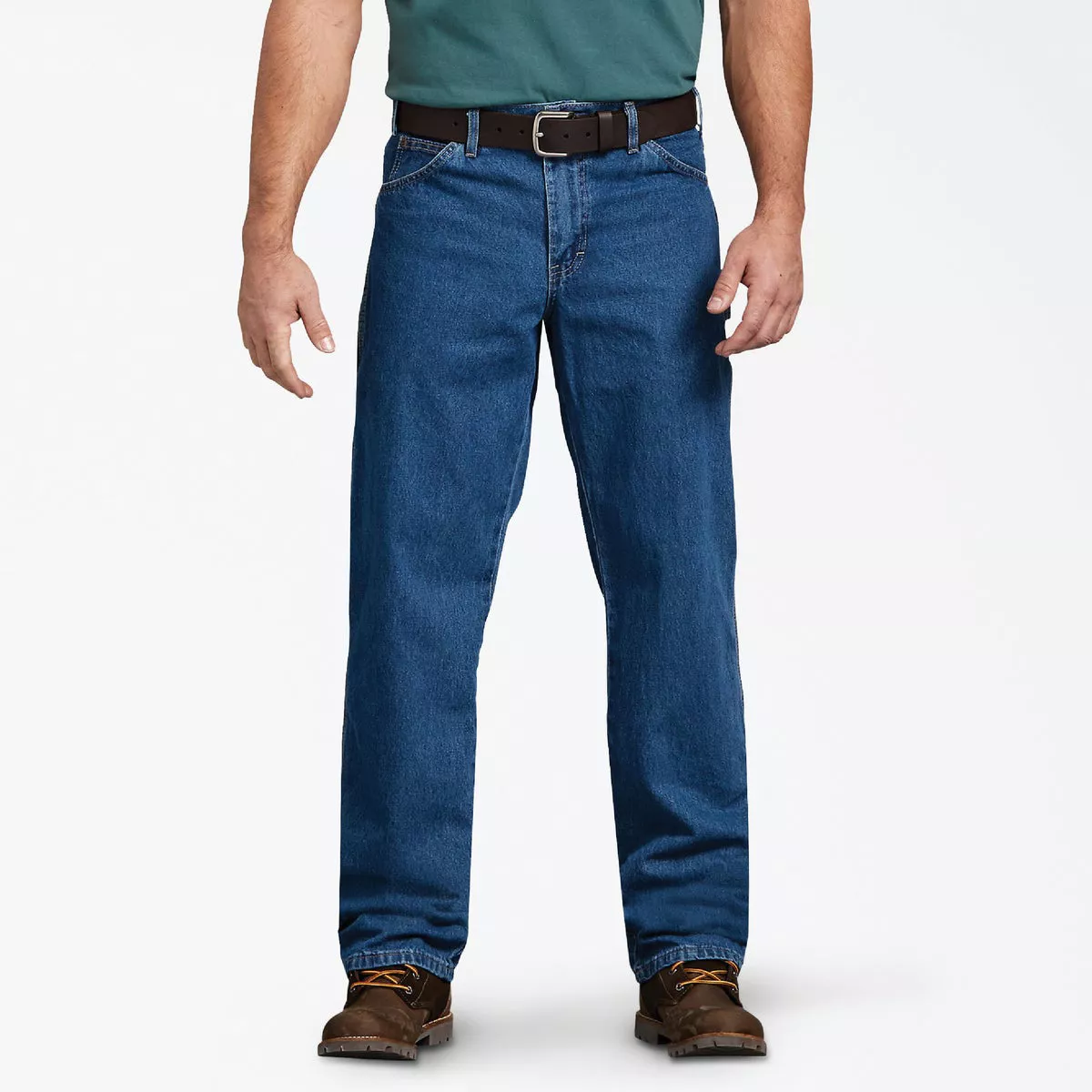Dickies Men's 38x32 Stonewashed Indigo Blue Relaxed Fit Carpenter Denim Jeans