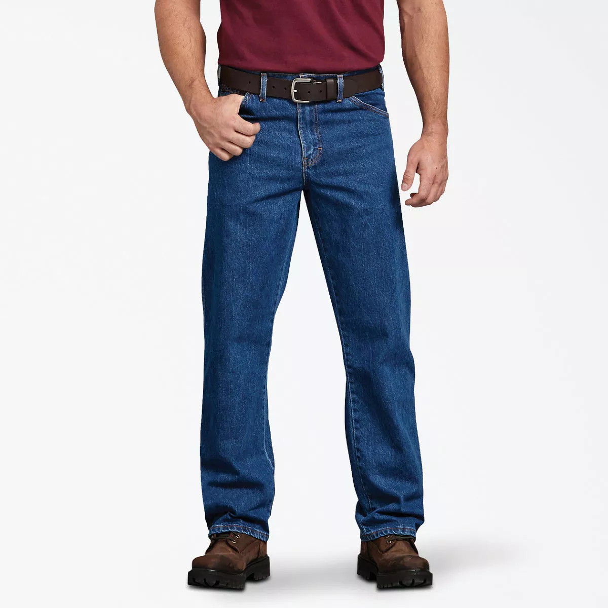 Dickies Men's 32x32 Stonewashed Indigo Blue Regular Straight Fit Denim Jeans