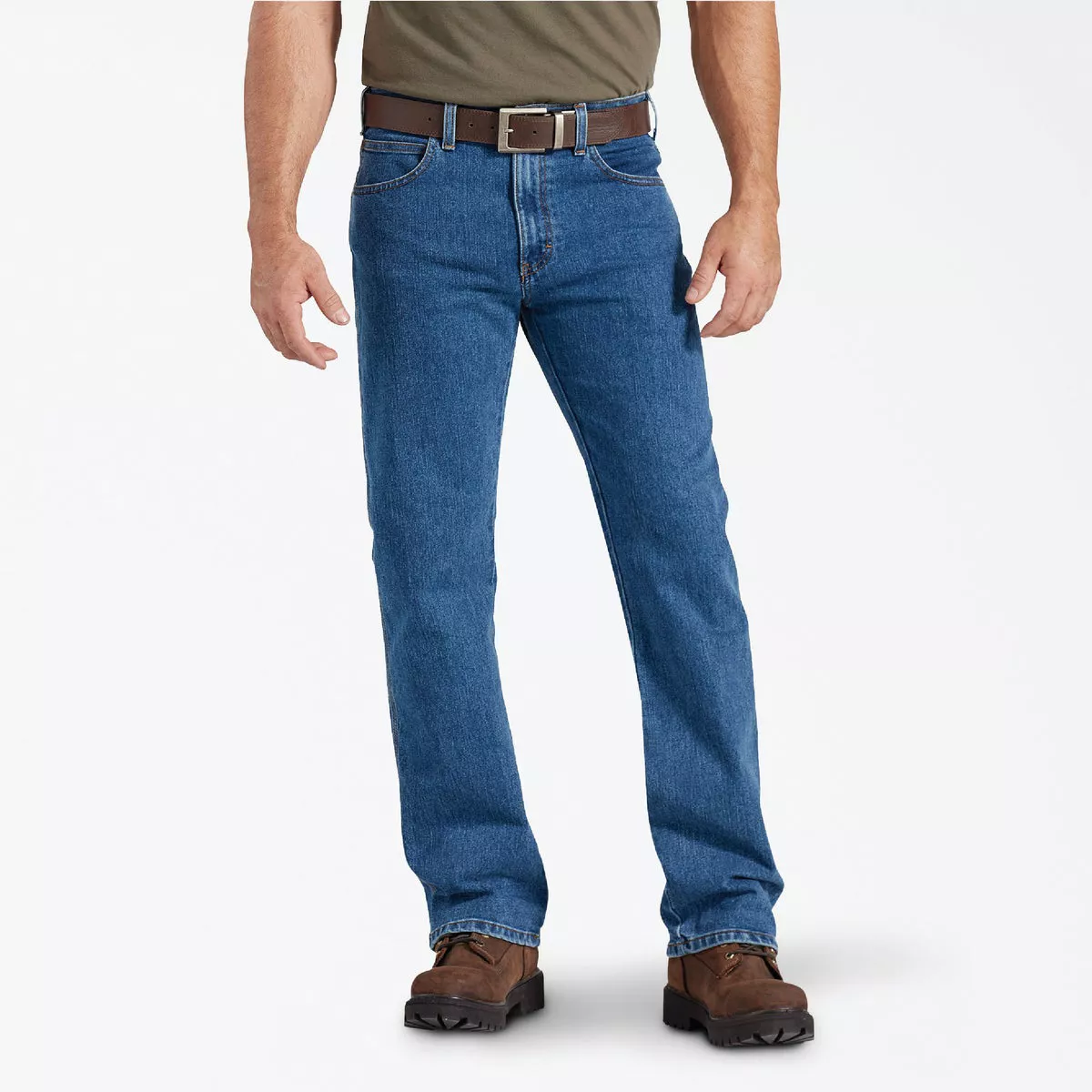 Dickies FLEX Men's 36x32 Stonewashed Indigo Blue Relaxed Fit Carpenter Jeans-