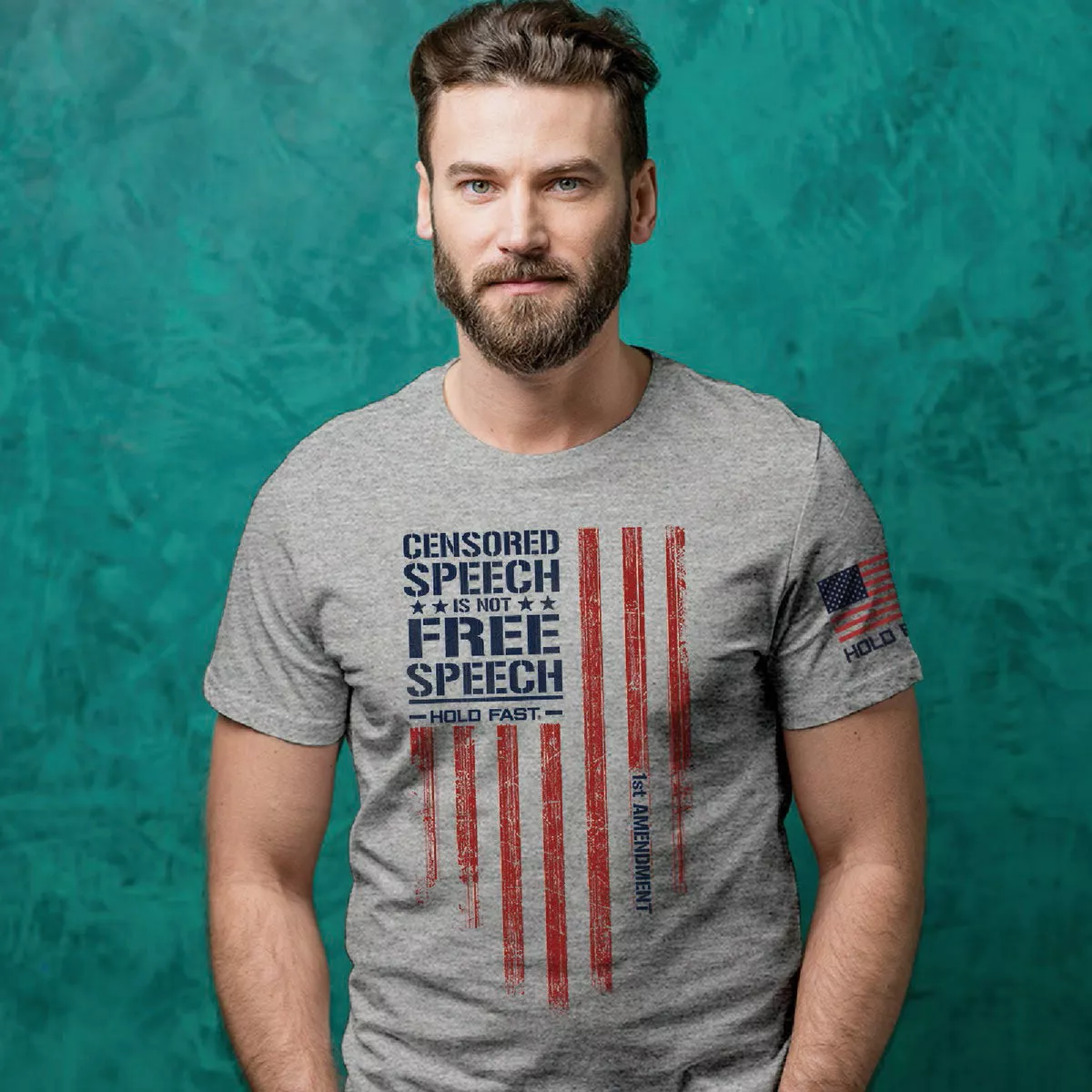 Hold Fast Censored Speech XL Sport Gray Short Sleeve Shirt