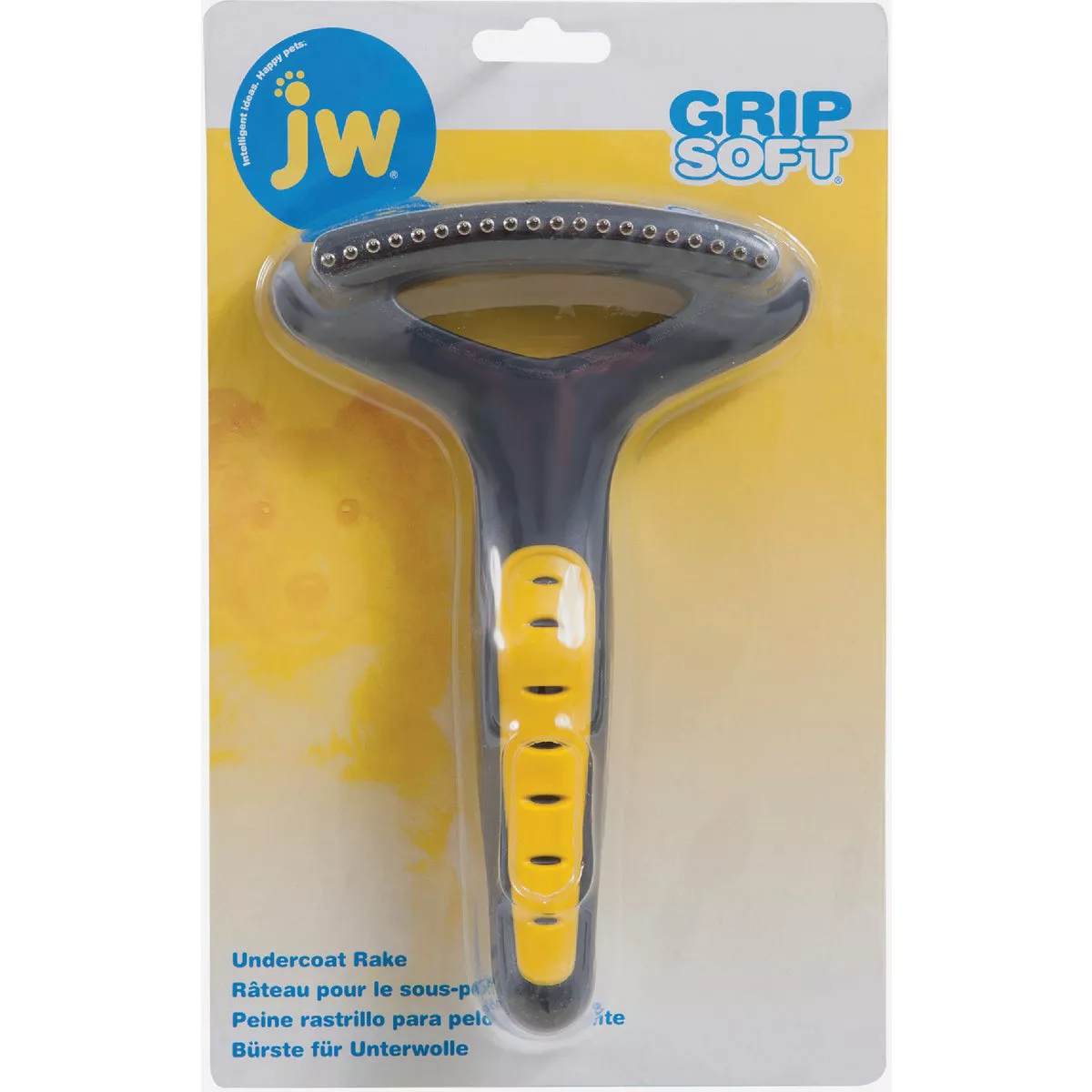 JW Pet Gray & Yellow Reqular Teeth Undercoat Rake