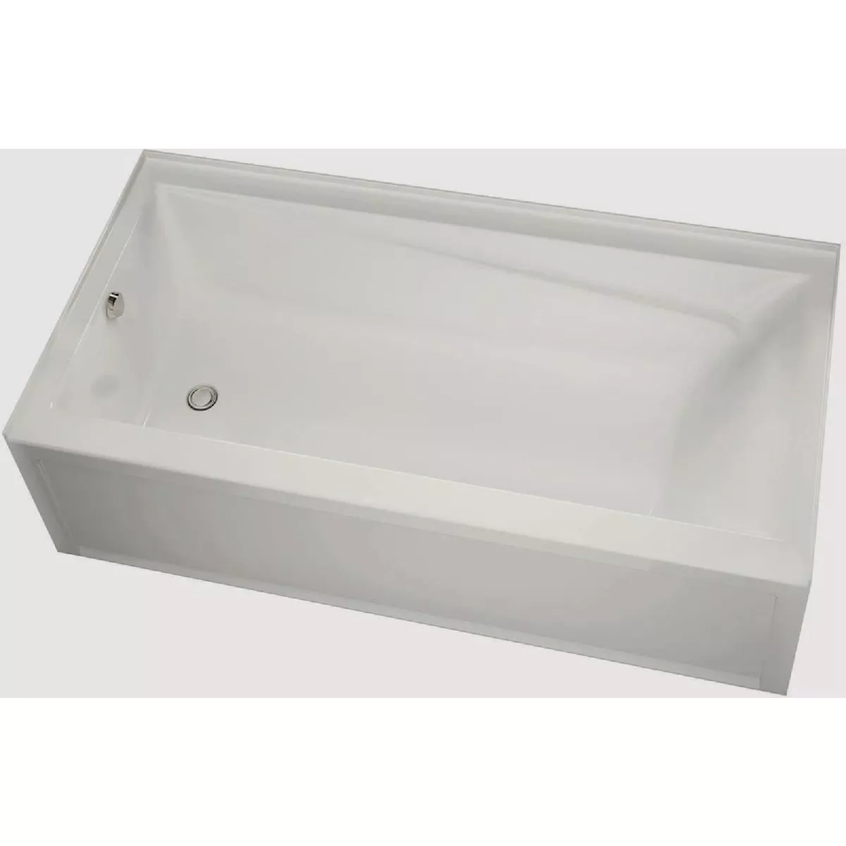 Maax New Town 60 In. x 32 In. Acrylic Alcove Right-Hand Drain 10 Microjets Bathtub in White